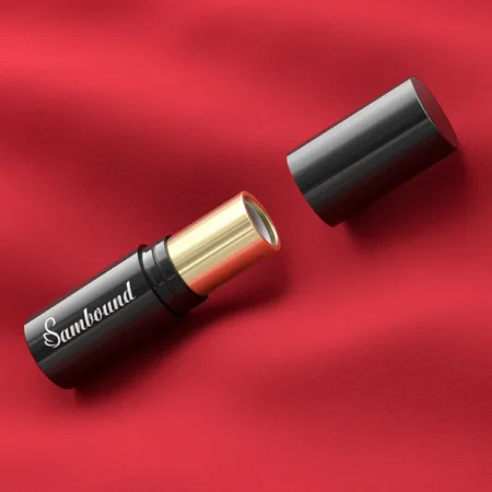 YR1046 Round Lipstick Tube – Black & Gold Design