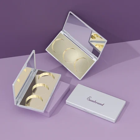 YR3020 Eyeshadow Palette | 3-Color Round Grid Cosmetic Packaging