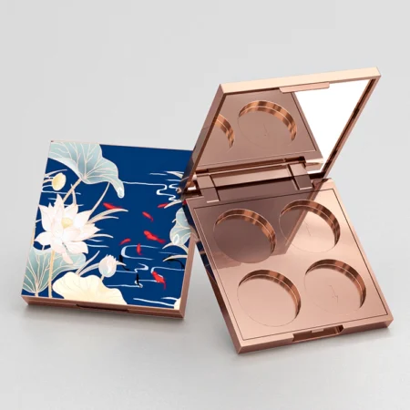 YR3121C Eyeshadow Palette | Rose Gold Cosmetic Packaging with 3 Pan Layout Choices
