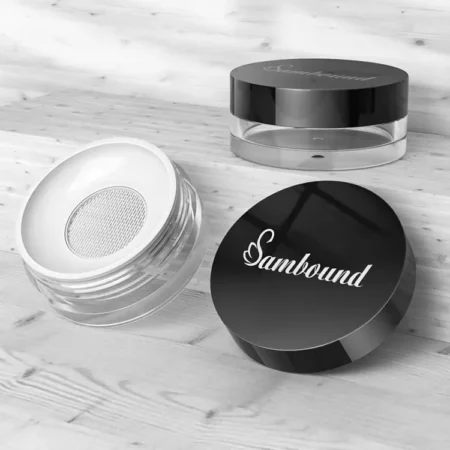 YR5068C Loose Powder Jar – Clear Body with Black Lid