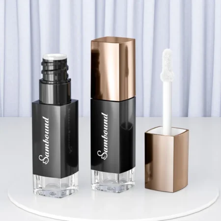 YR7100B Transparent Bottom Lip Gloss Tube 3.92ML – Black & Gold Design