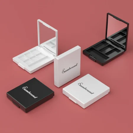 YR8007A Eyeshadow Palette | Square Cosmetic Packaging with 4 Pan Layout Choices