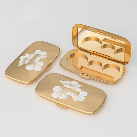 YR8087 Eyeshadow Palette | Rounded-Rectangle Case with 3 Round Pans