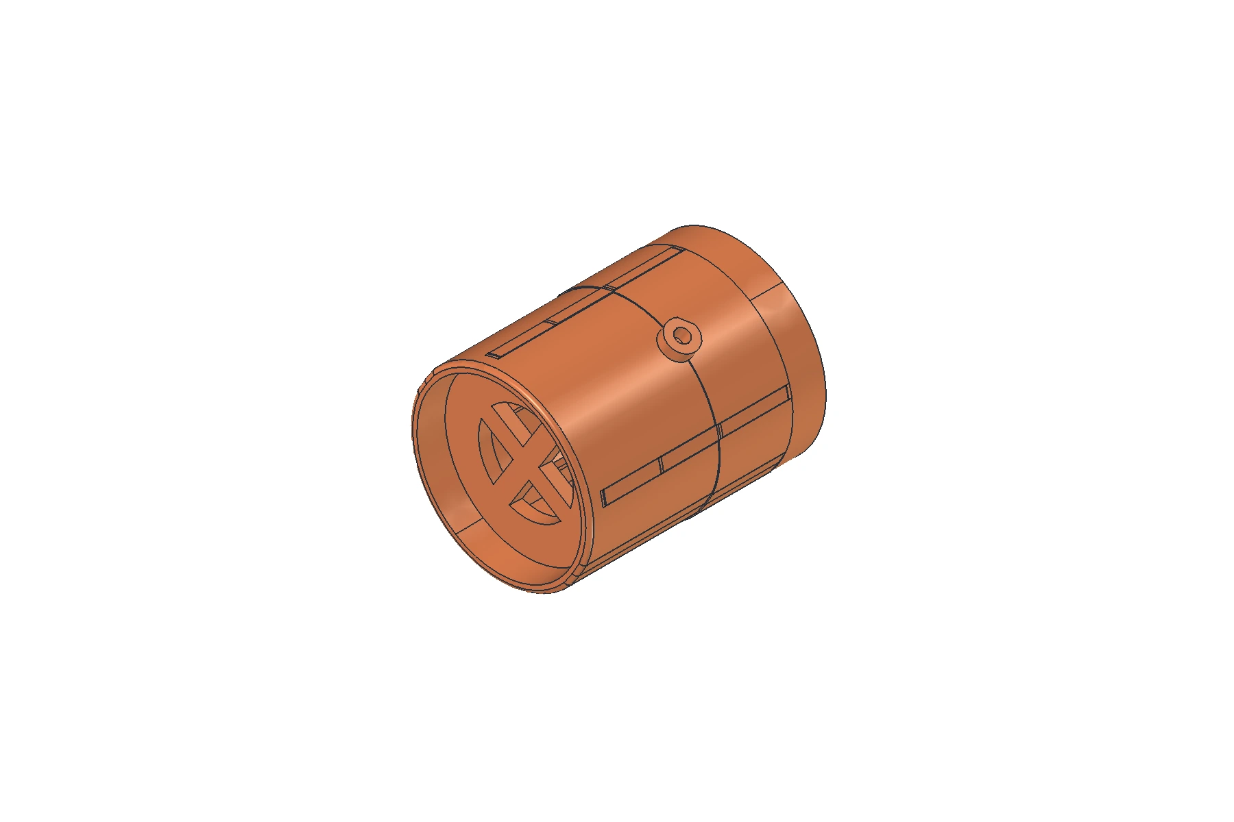 Lipstick supporting cup with two outward-projecting pins