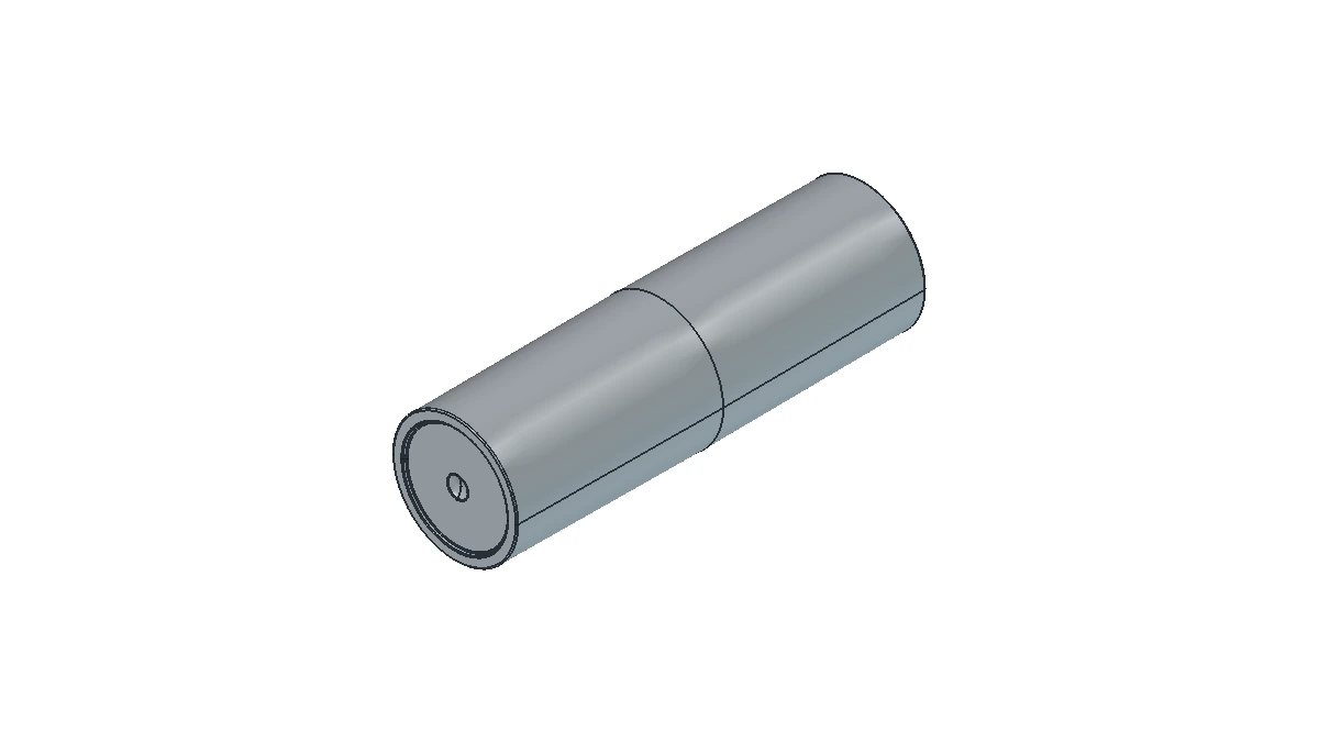 CAD exterior view of Sambound's YR1022 lipstick tube with the cap closed