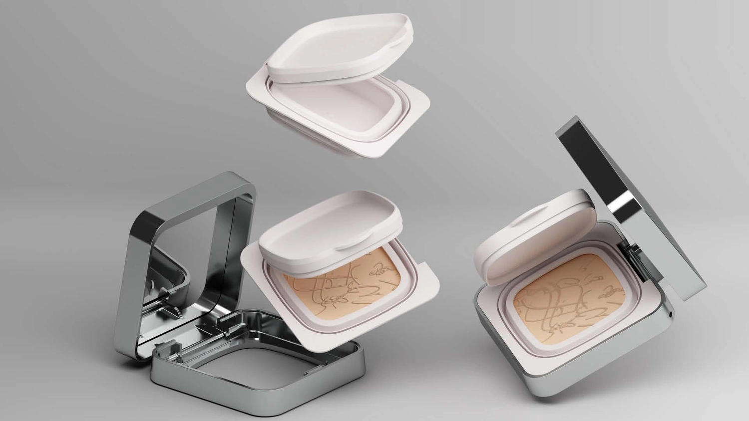 Sambound YR3035 rounded-square outer case and detached inner cup with a flip cap