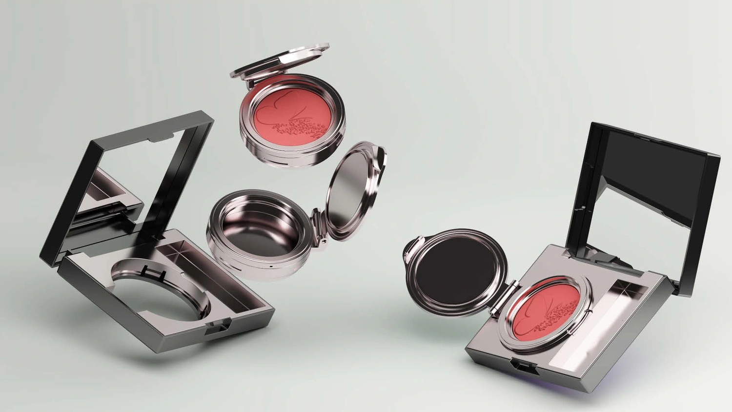 Sambound YR3048 rectangular outer case, round inner cup with a flip cap, and side applicator compartment