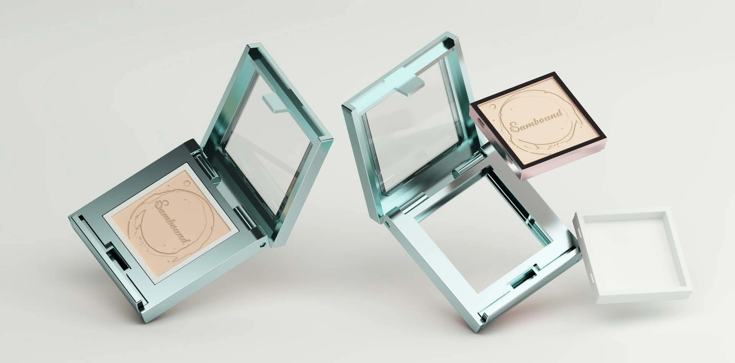 Sambound YR3003 small square single-pan case with a clear window and separate refill unit